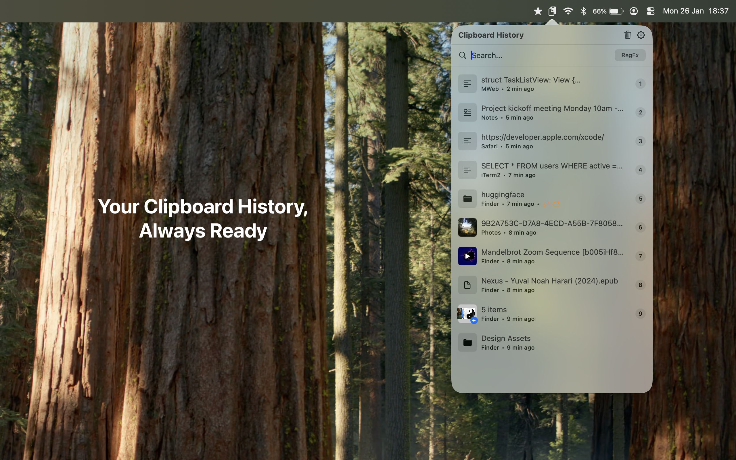 ClipboardMenu screenshot